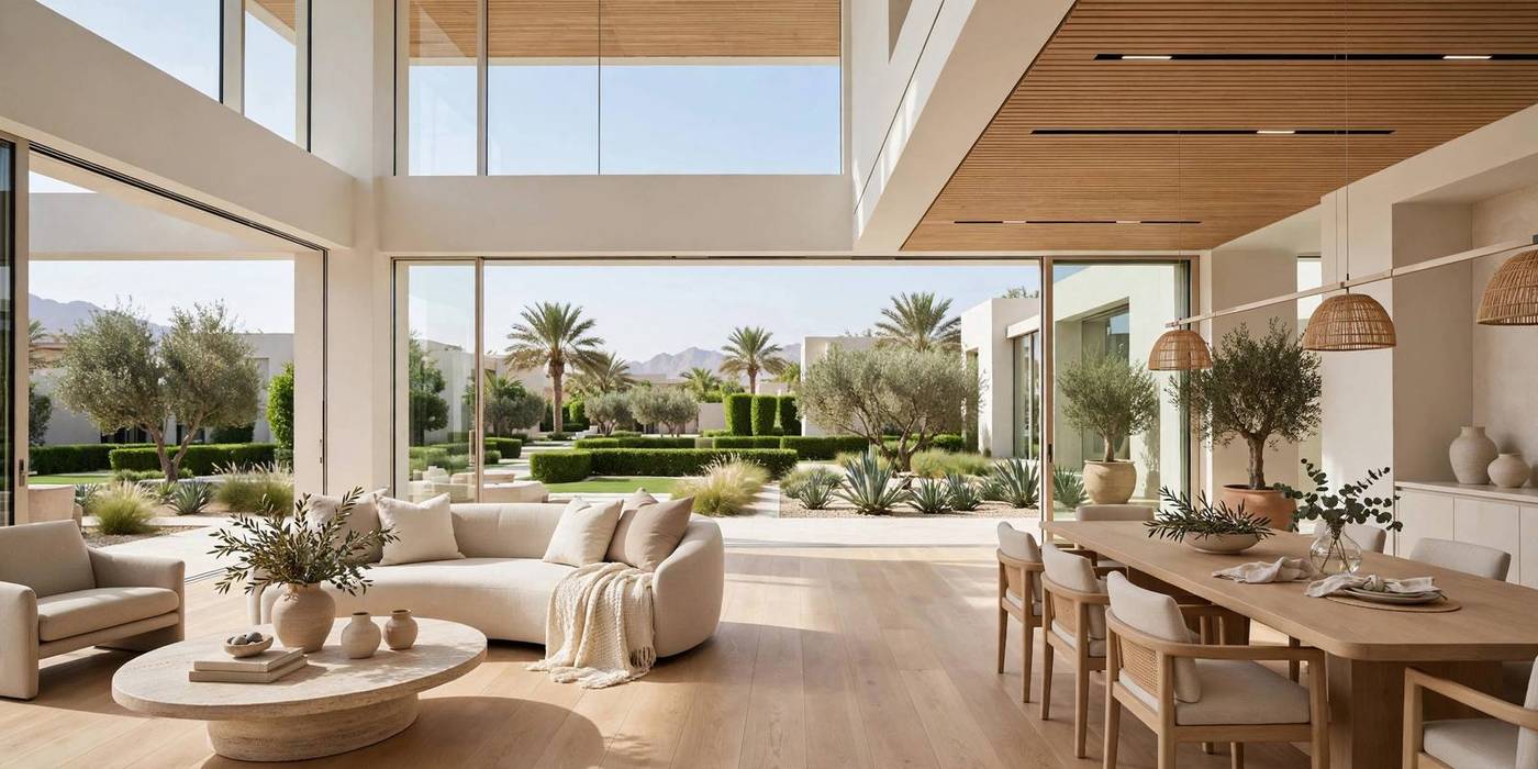 Luxury villa interior in Abu Dhabi with new flooring by Clad and Craft