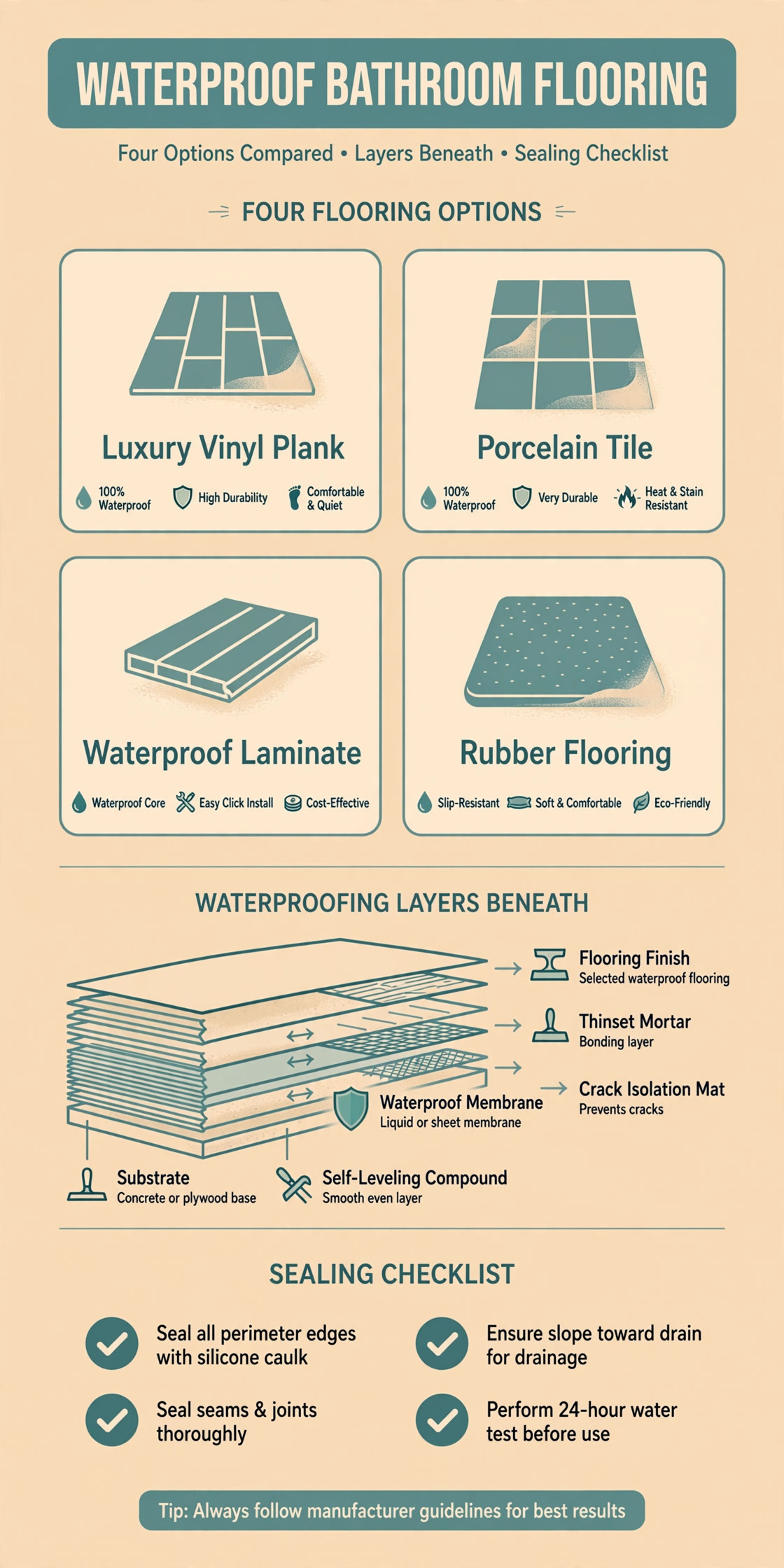 Infographic: Bathroom Flooring Options UAE: A Waterproof Guide for Homes and Villas